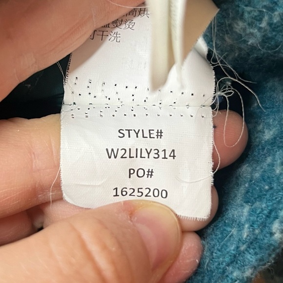 PRANA Lily Wool Blend Cozy Winter Deep Teal Chevron Zigzag Pattern Jacket Coat - Picture 12 of 12